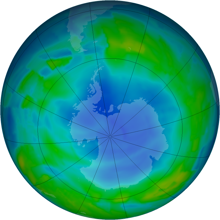Antarctic ozone map for 14 June 2013